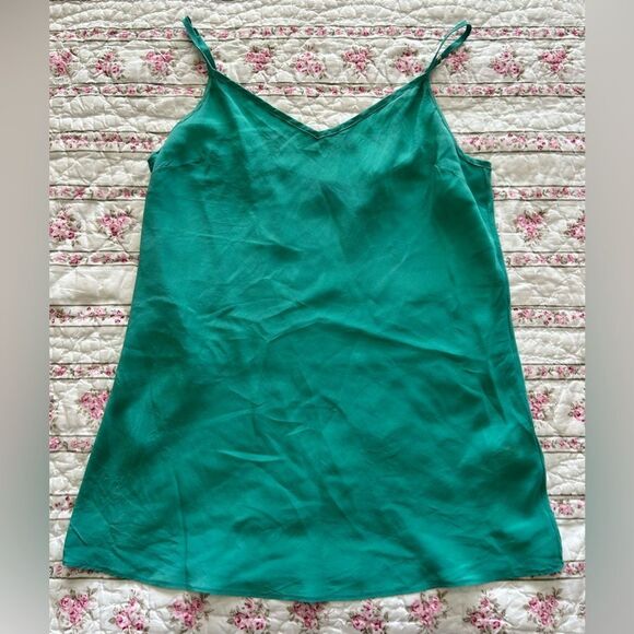 J. Crew Tops - J.Crew Green Silk Cami – XS | Minimalist, Lightweight, Summer Essential